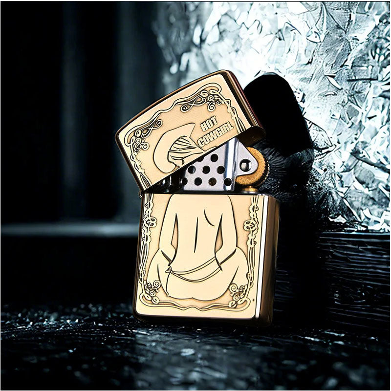 Retro Hot Cowgirl Kerosene Lighter