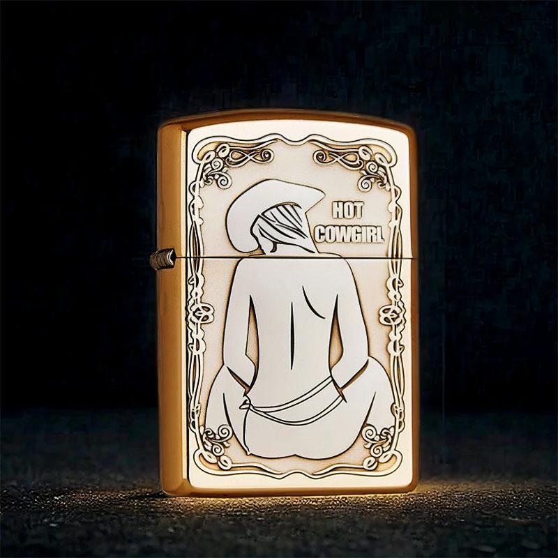 Retro Hot Cowgirl Kerosene Lighter